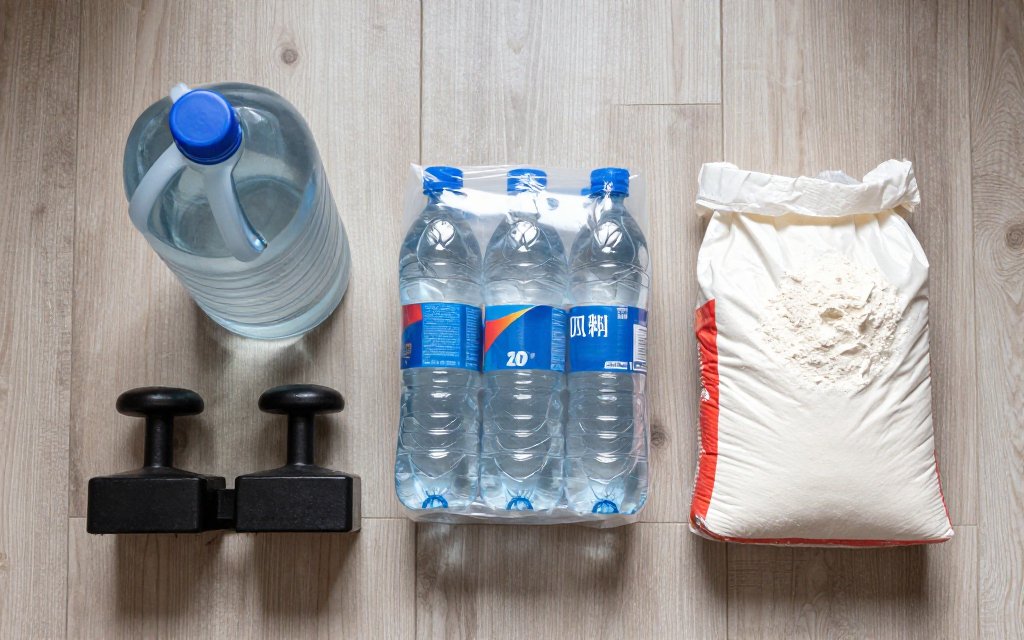 Top down household reference weights used to estimate luggage weight without a scale