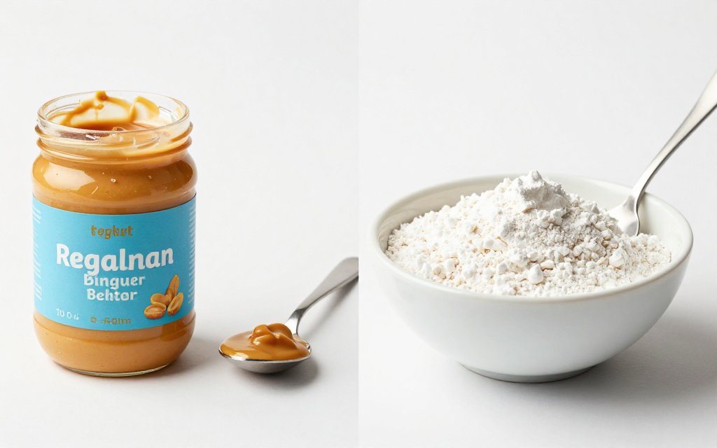 Comparison of regular peanut butter and powdered peanut butter calories