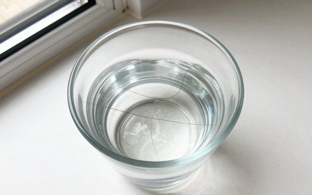 Glass of water float test used to check hair porosity at home