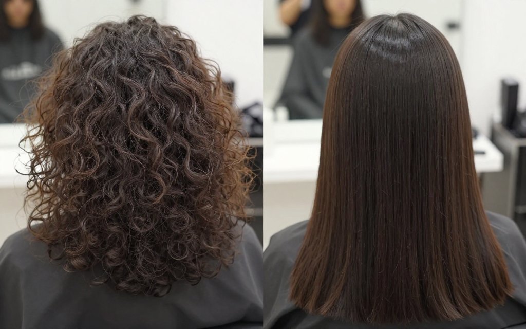 Before and after care comparison for high porosity hair