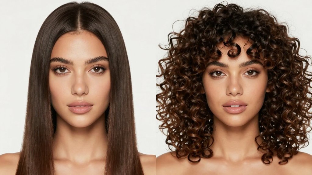 Comparison of sleek low porosity hair and textured high porosity hair