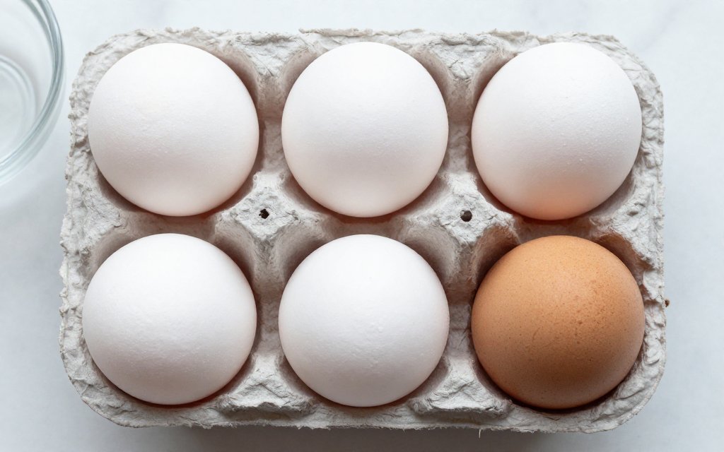 Top down view of large eggs showing how many calories in an egg