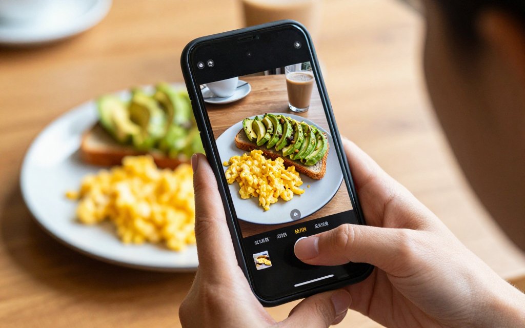Logging a plate of eggs in a calorie tracker app to count egg calories