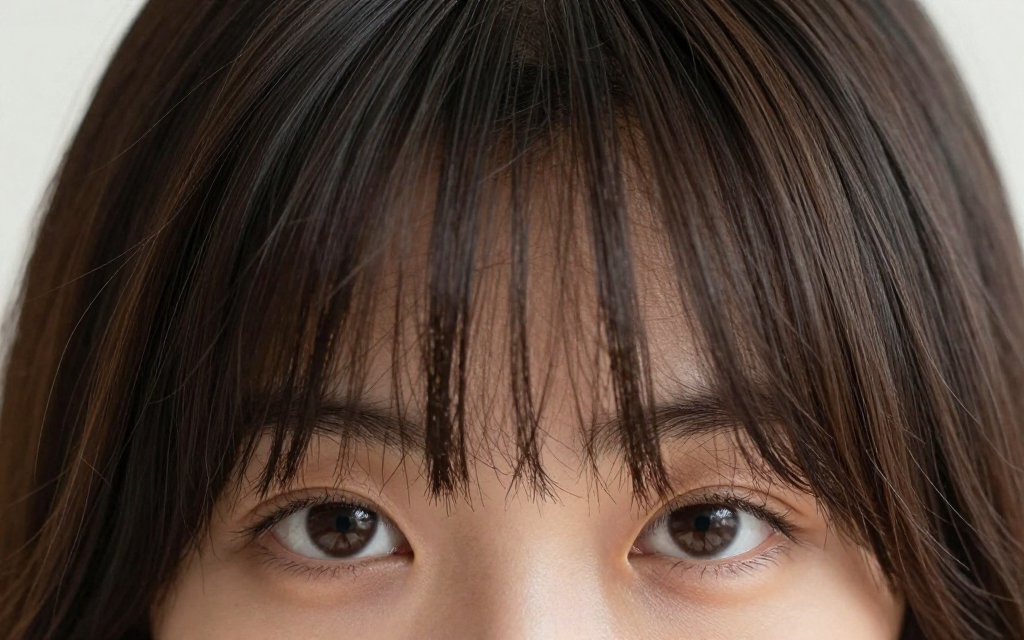 Wispy curtain bangs, flattering bangs for square face shapes