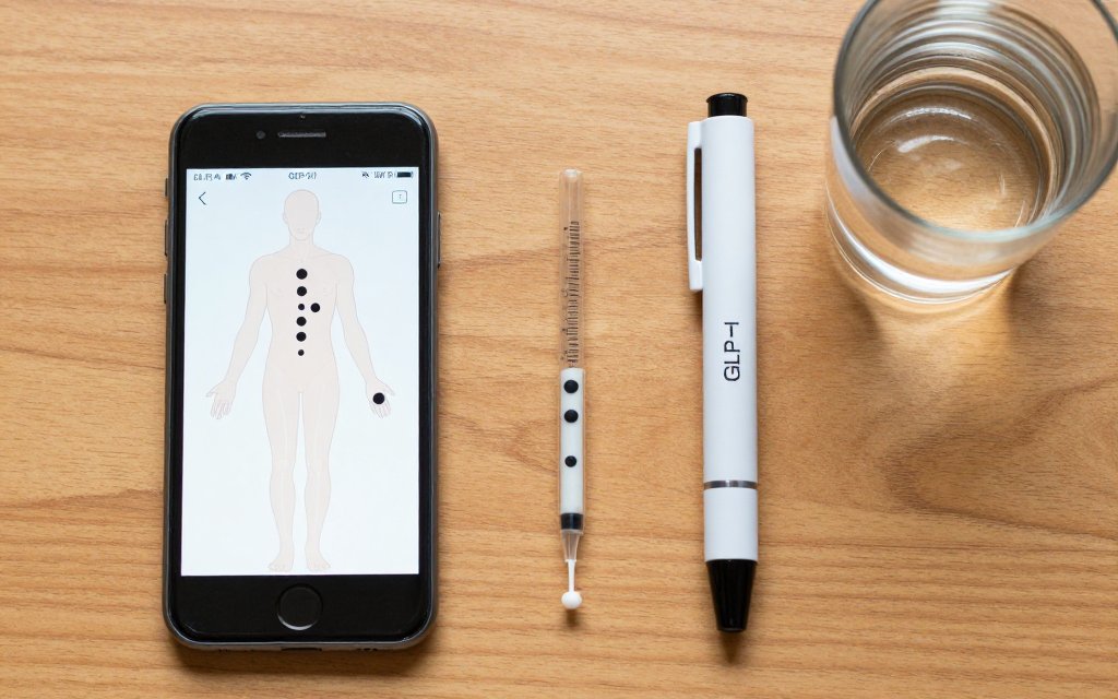 Smartphone body map tracking glp-1 injection sites and weekly rotation