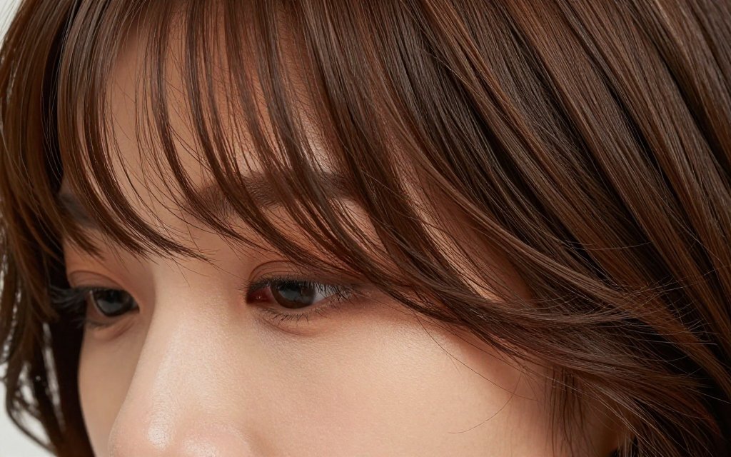 Close-up of soft feathered butterfly layers curving around a cheekbone