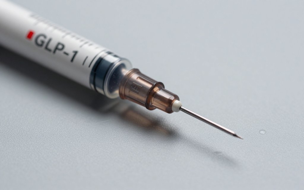 Macro of a GLP-1 pen illustrating why ozempic constipation happens through slowed digestion.