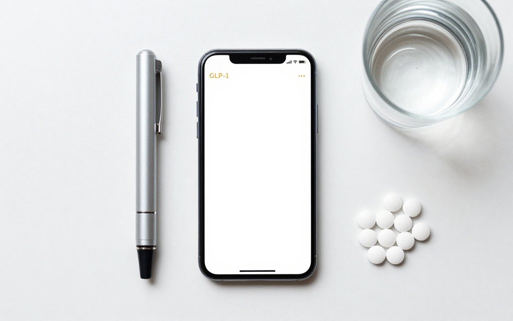 Phone checklist for tracking constipation, nausea, and burping on a GLP-1 protocol.