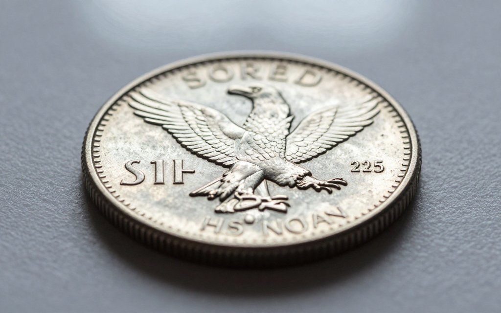 Macro photo of a US quarter, the weight of a quarter is 5.67 grams