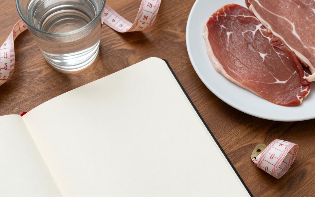 Food journal and tape measure showing how diet shapes Ozempic side effects and results
