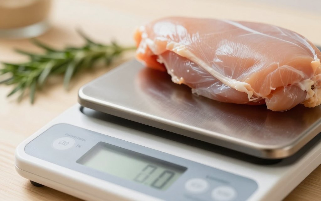 Weighing food on a scale to determine a calorie deficit accurately
