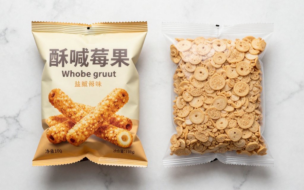 Two packaged snacks compared for sodium, saturated fat and added sugars