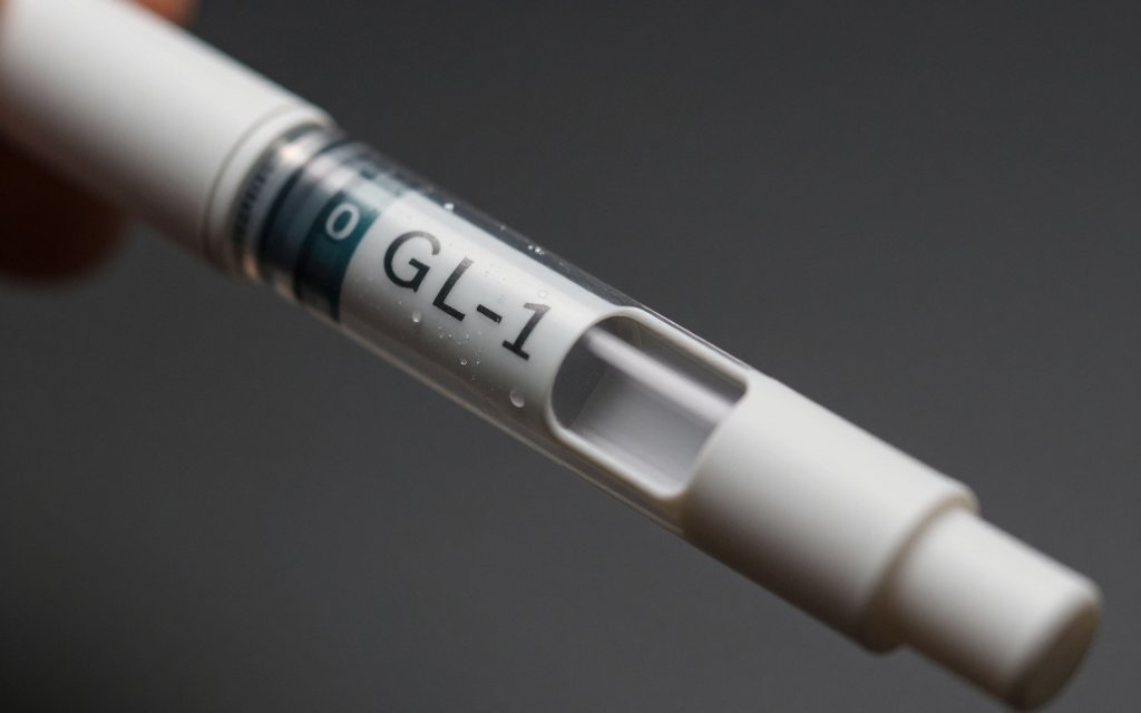 Macro of a semaglutide injection pen dose dial, the kind used for Ozempic for type 2 diabetes