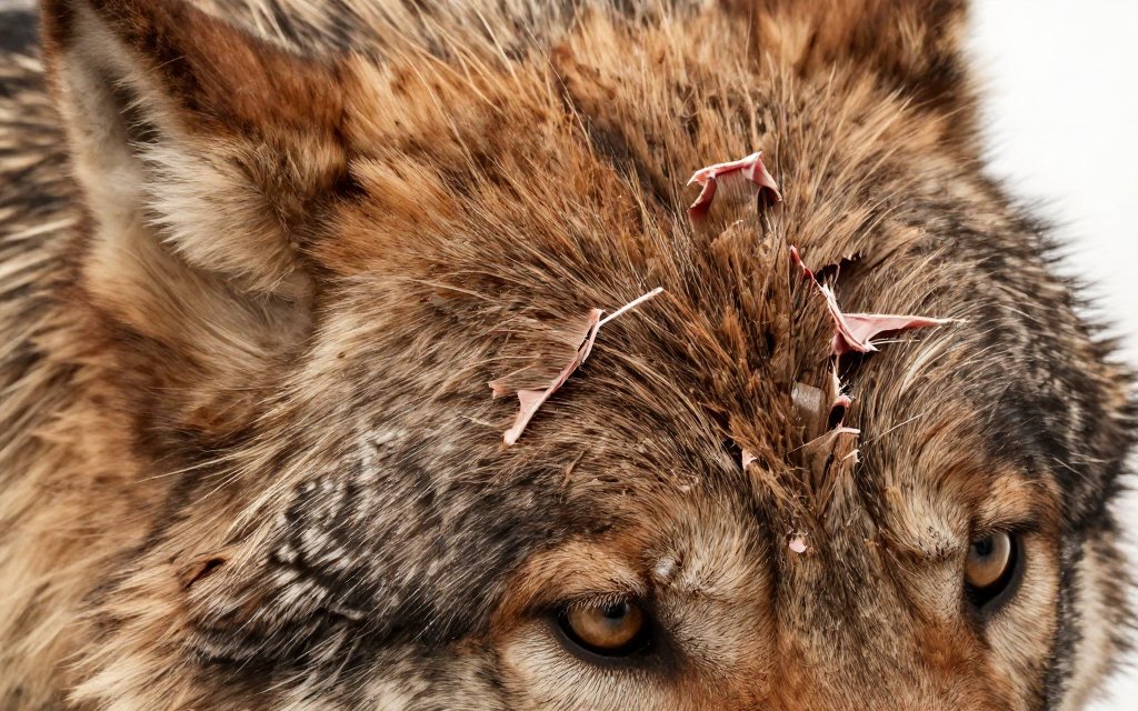 Macro close up of the choppy layered texture that defines a wolf cut