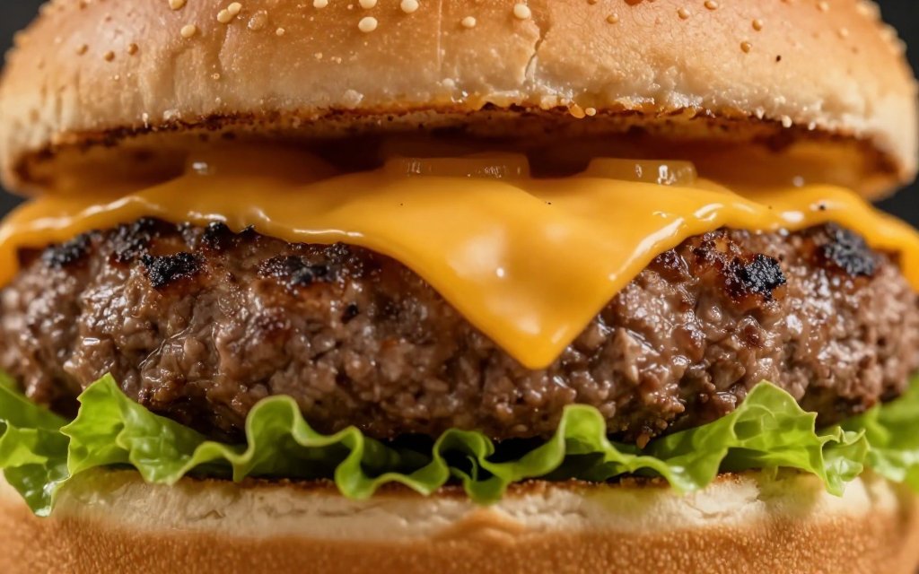 A two-patty burger cut in half showing its layers, a close look at Big Mac calories.