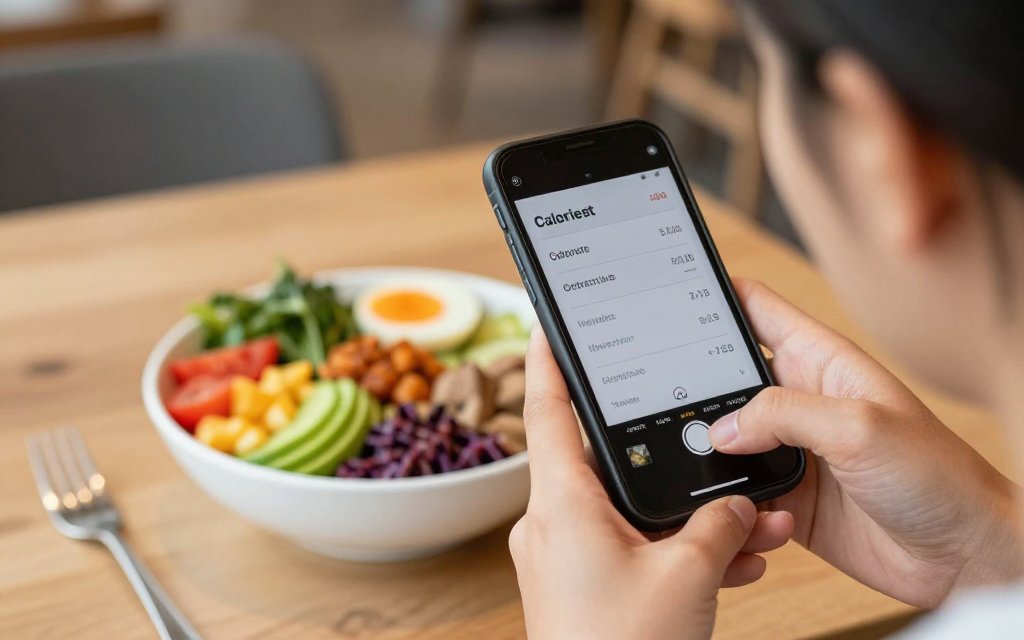 Snapping a meal photo to track macros without weighing every ingredient
