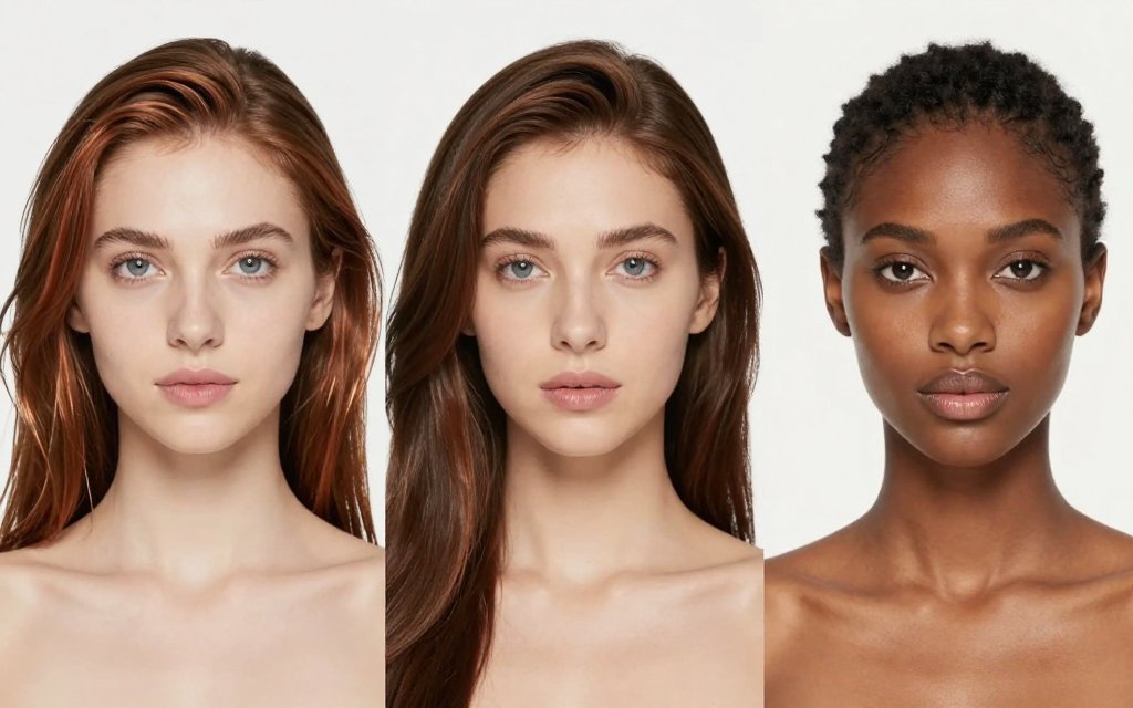 Copper on brown hair suited to fair, medium and deep skin tones