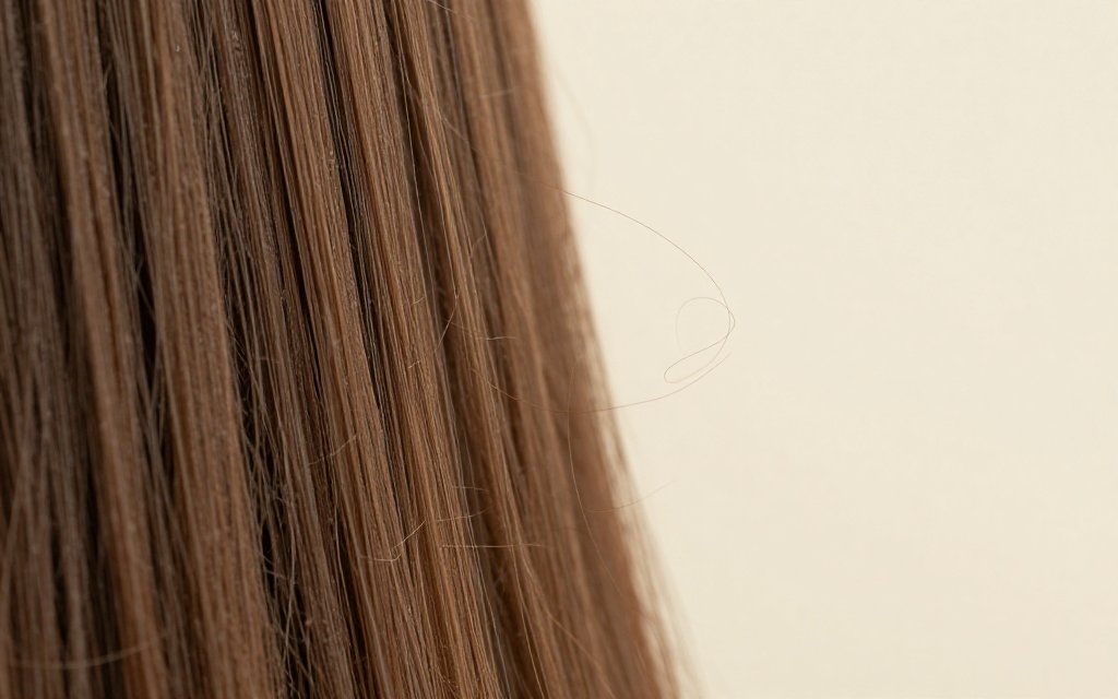 Macro close-up of shed brown hair strands, the kind of thinning people hope biotin for hair growth will fix