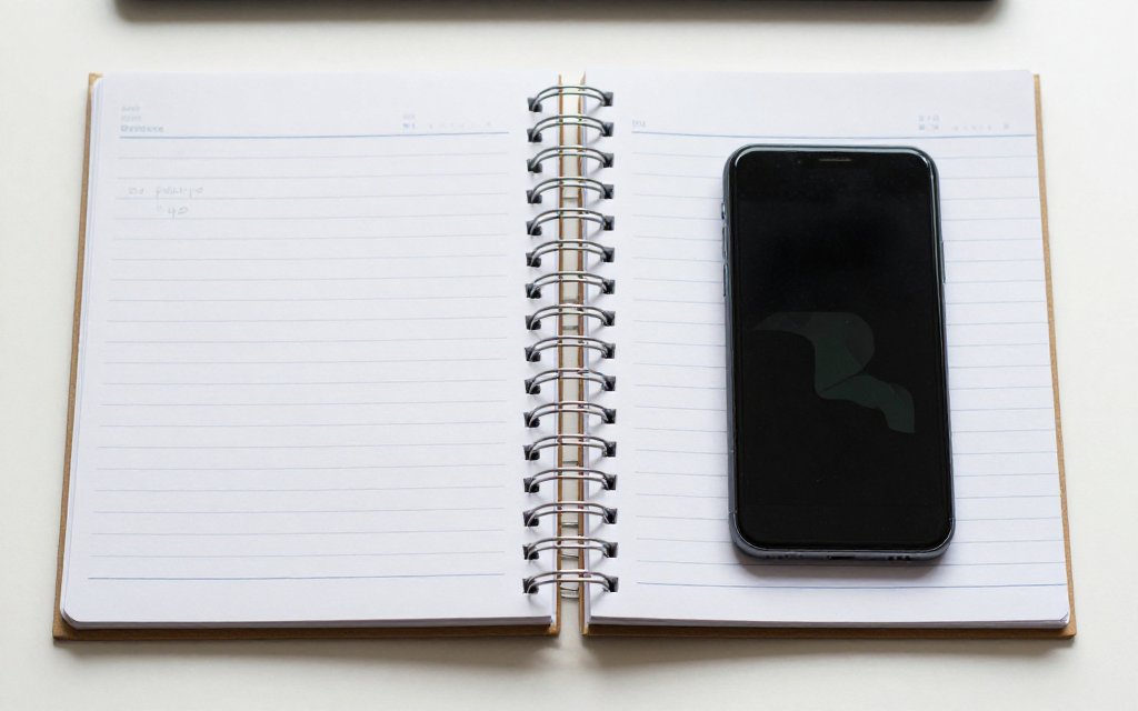 Messy notes beside a tidy phone log, comparing ways to track Ozempic nausea for a prescriber